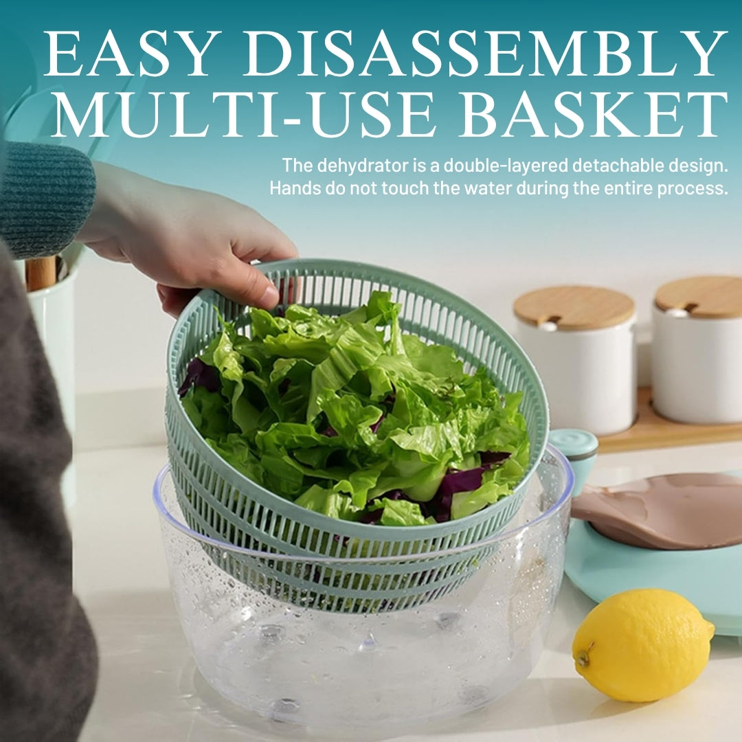 Salad Spinner - BPA-Free Lettuce Spinner with Bowl | Manual Vegetable Dryer & Washer | Ideal for Vegetable and Fruit Washing Bowl with Strainer