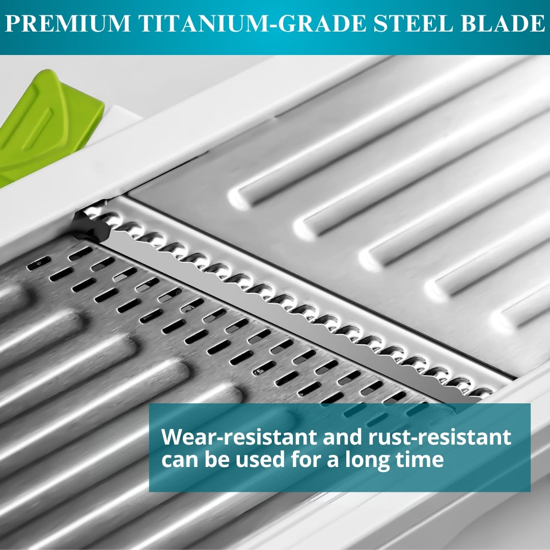 Mandoline Slicer | Stainless Steel Onion Slicer, Rotatable Dial to Adjust Thickness & Cabbage Shredder – Anti-Slip Base Gives Easy Grip