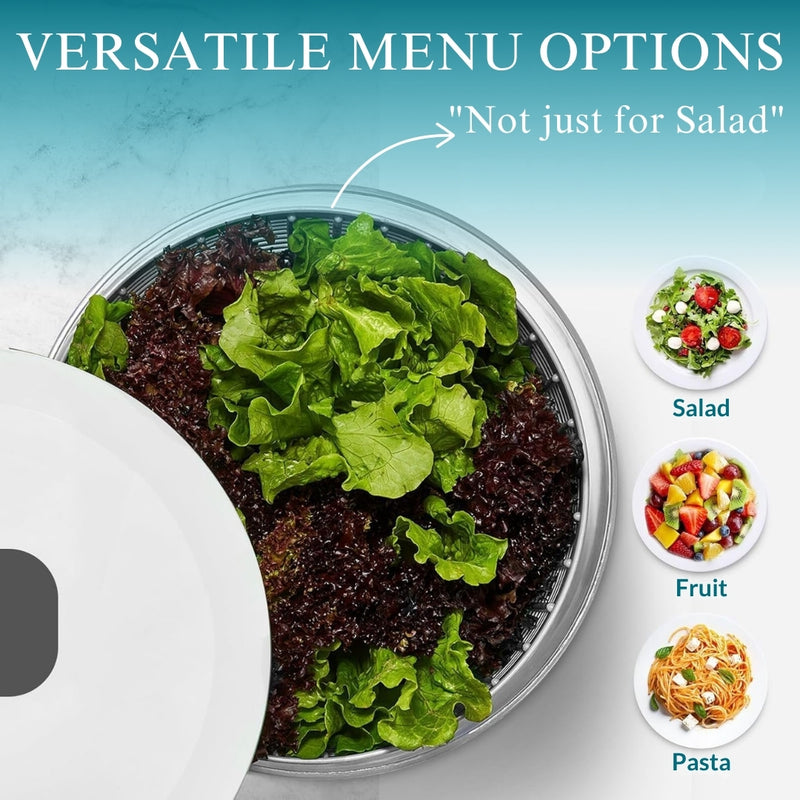 Salad Spinner BPA-Free Lettuce Spinner with Bowl | Manual Lettuce Dryer & Washer | Vegetable & Fruit Cleaner Spinner Bowl with Strainer