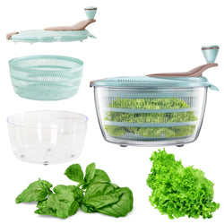 Salad Spinner - BPA-Free Lettuce Spinner with Bowl | Manual Vegetable Dryer & Washer | Ideal for Vegetable and Fruit Washing Bowl with Strainer
