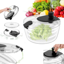 Salad Spinner BPA-Free Lettuce Spinner with Bowl | Manual Lettuce Dryer & Washer | Vegetable & Fruit Cleaner Spinner Bowl with Strainer