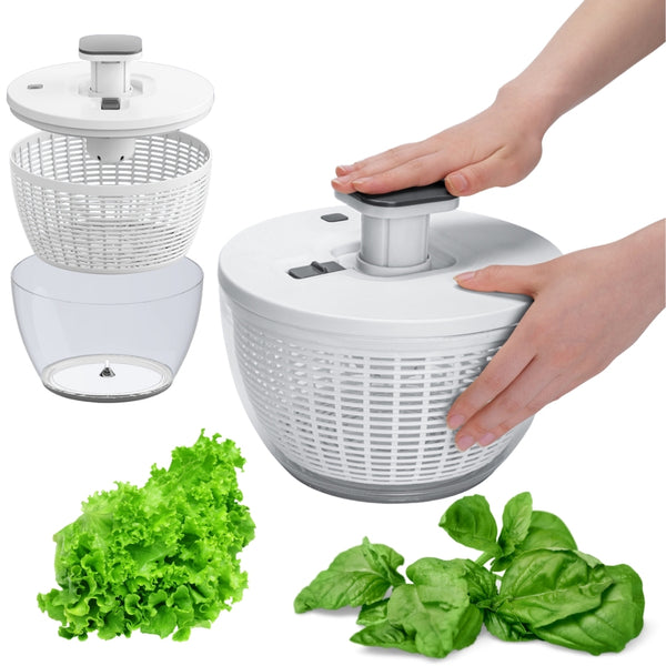 Salad Spinner BPA-Free Lettuce Spinner with Bowl | Manual Lettuce Dryer & Washer | Vegetable & Fruit Cleaner Spinner Bowl with Strainer